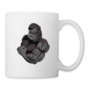 gorilla muskeln gym fitness beast - Tasse - Weiß - Rechts