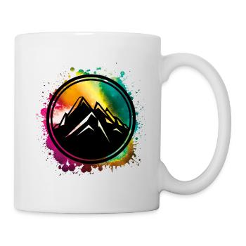 mountain berge symbol bunt klecks - Tasse - Weiß - Rechts