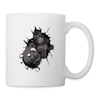gorilla beast punch boxing muscles - Mug - white - Right