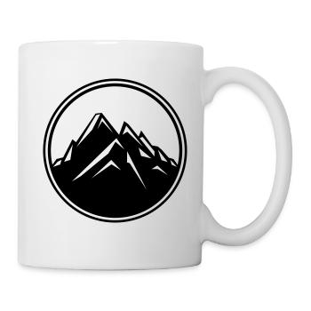 mountain symbol kreis berge icon - Tasse - Weiß - Rechts