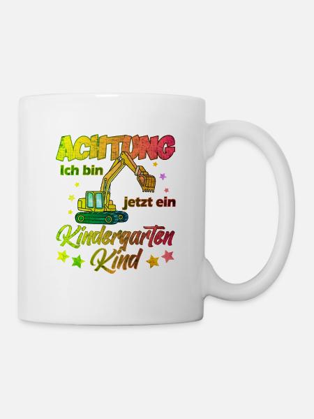 Kindergarten Kind Junge Geschenk Bagger - Tasse - Weiß