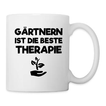 Gärtnern ist die beste Therapie - Tasse - Weiß - Rechts