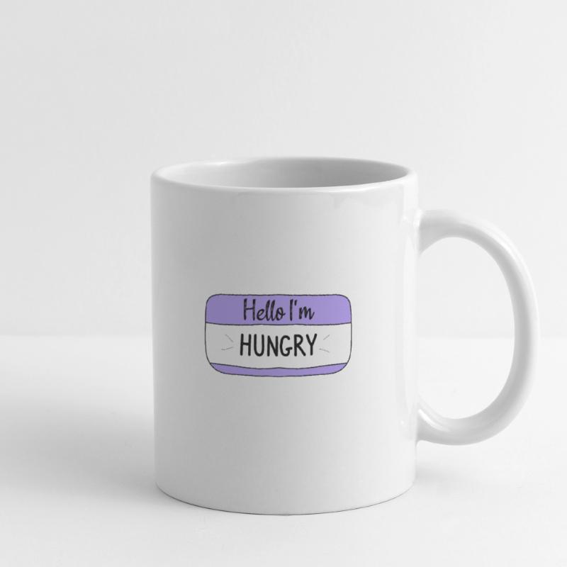 Hallo, ich bin hungrig, lustiges T-Shirt Tasse
