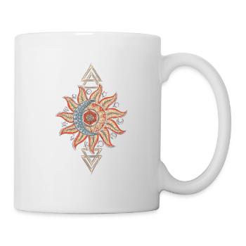 Sonne Mond Hexagram Dreieck Planet Symbol - Tasse - Weiß - Rechts