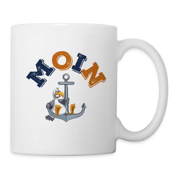 anker möwe moin comic - Tasse - Weiß - Rechts