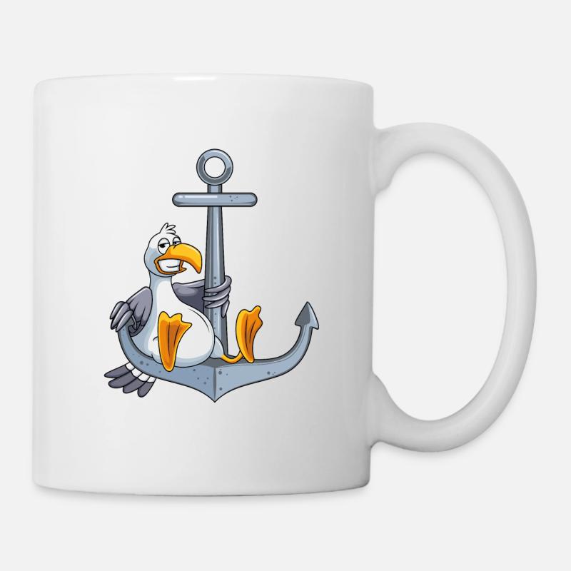 anker möwe comic - Mug blanc - blanc