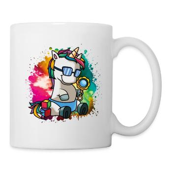 bande dessinée colorée bébé licorne - Mug blanc - blanc - Droite