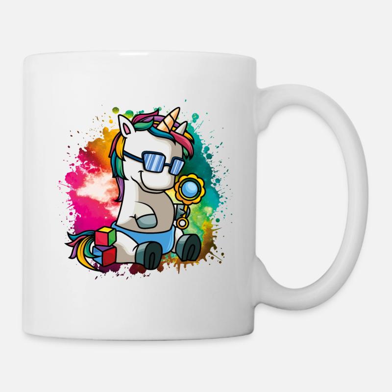einhorn baby bunt comic - Tasse - Weiß