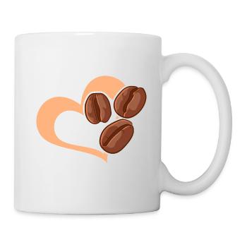 Kaffeebohne Herz Café Kaffee - Tasse - Weiß - Rechts