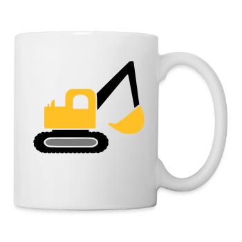 Excavator vehicle - Mug - white - Right