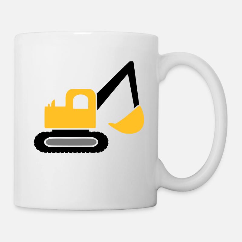 Bagger Fahrzeug - Tasse - Weiß