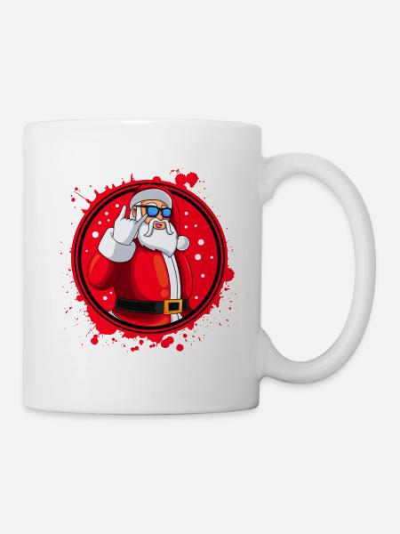Weihnachtsmann Santa Cool Klecks - Tasse - Weiß