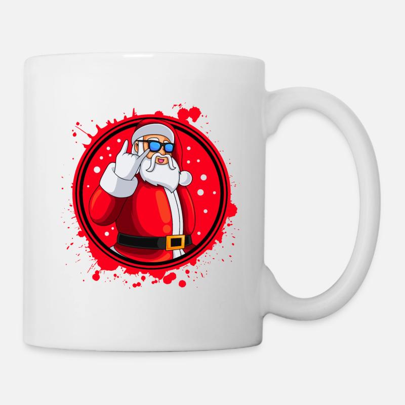 Weihnachtsmann Santa Cool Klecks - Tasse - Weiß
