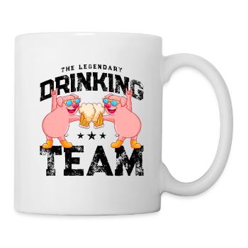 schwein bier drinking team - Tasse - Weiß - Rechts