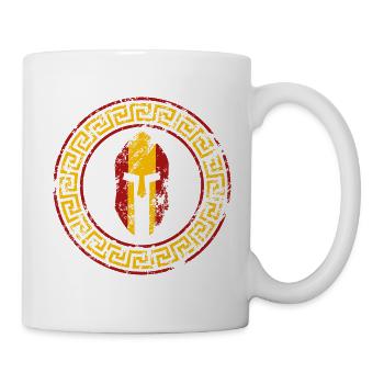 Spartanische Helmfarben der Flagge Spaniens - Tasse - Weiß - Rechts