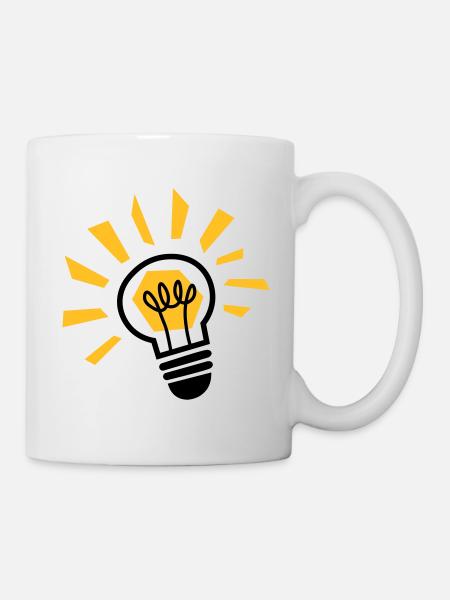 Ampoule - ampoule - ampoule - lampe - lumière - Mug blanc - blanc