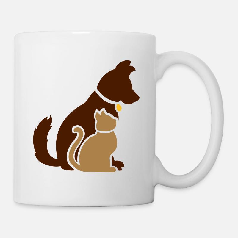 Chien et chat / Chien et chat / Chien et chat - Mug blanc - blanc