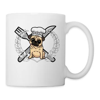Pug Dog Cuisine Cuisine Chef Gastronomique - Mug blanc - blanc - Droite