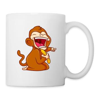 monkey banana funny comic baby monkey - Mug - white - Right