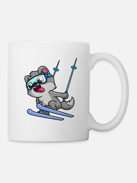 wolf ski comic baby - Tasse - Weiß