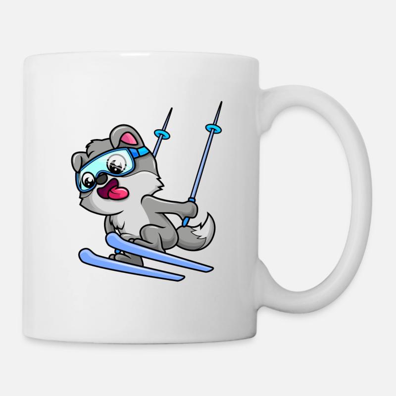 wolf ski comic baby - Tasse - Weiß