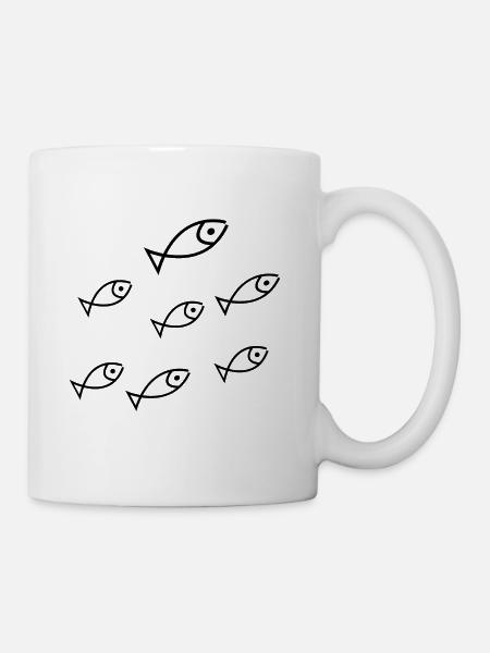 Fische Schwarm - Tasse - Weiß