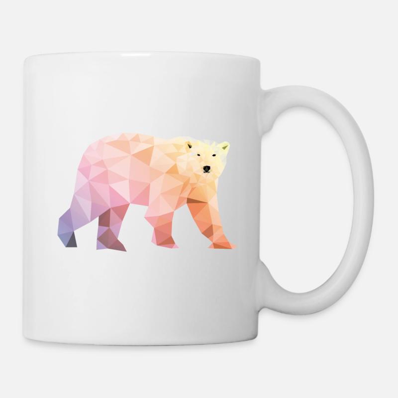 eisbär polygon bunt polar bär - Tasse - Weiß