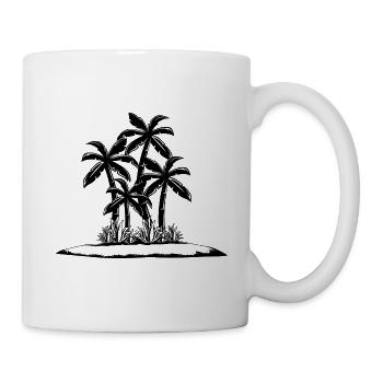 palmen insel meer symbol - Tasse - Weiß - Rechts
