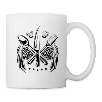 Cutlery icon cooking chef cook - Mug - white - Right
