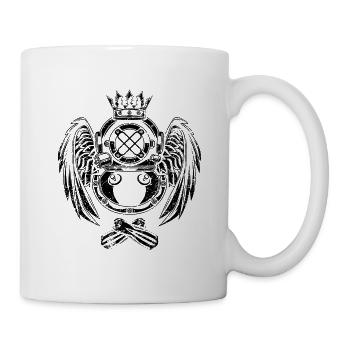 diving helmet scuba logo vintage - Mug - white - Right