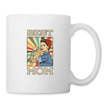 Best Mom Ever Beste Mama Retro Vintage Pin-Up Girl - Tasse - Weiß - Rechts