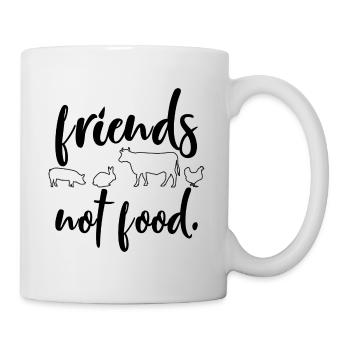 Friends not food Geschenk Pflanzen Vegan Spruch - Tasse - Weiß - Rechts