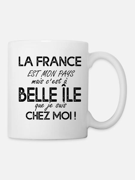 BELLE ÎLE c'est chez moi cadeau breton - Mug blanc - blanc