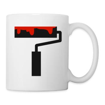 Pinsel Malen Streichen Maler und Lackierer - Tasse - Weiß - Rechts