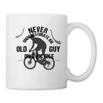 Never Underestimate An Old Guy On A Bike! - Mug - white - Right