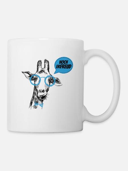 Hoch ErFREUD Lustige Giraffe Psychologen Sprüche - Tasse - Weiß