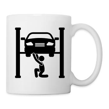 Car Car Werstatt Symbol Mechanic - Mug - white - Right