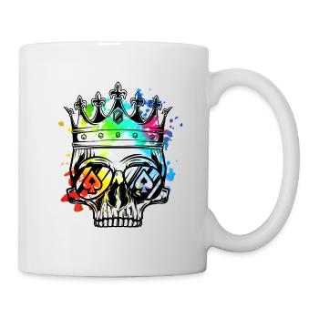 squelette tête de mort couronne symbole roi - Mug blanc - blanc - Droite