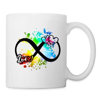 Infinity Symbol Love Herzen Bunt - Tasse - Weiß - Rechts