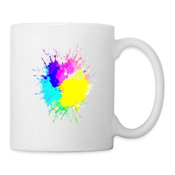 Taches de couleur Huntergrund Coloré Art - Mug blanc - blanc - Droite