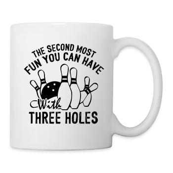 Fun With Three Holes Funny Bowling - Tasse - Weiß - Rechts