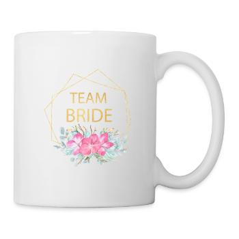 Équipe Bride ! Fleurs modernes personnalisable - Mug blanc - blanc - Droite