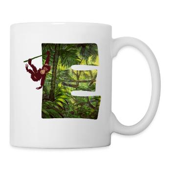 jungle avec affe e - Mug blanc - blanc - Droite