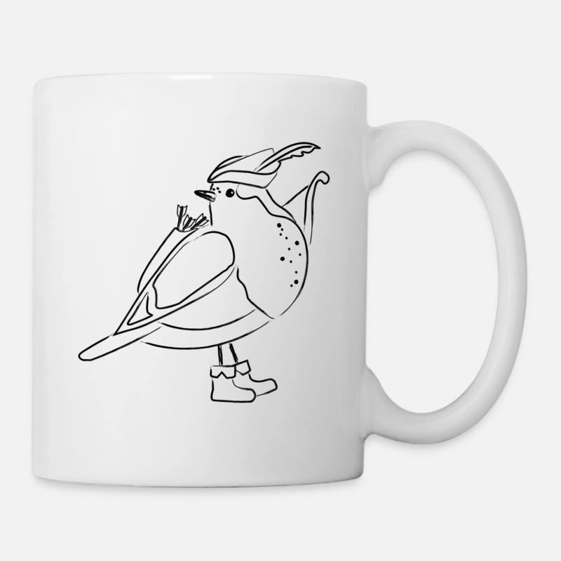 Robin Hood Rouge-gorge noir - Mug blanc - blanc