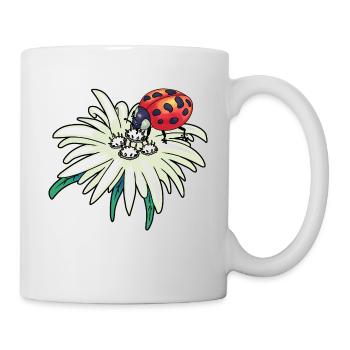 Fleur Naturelle Edelweiss Coccinelle Alpes Tyrol - Mug blanc - blanc - Droite