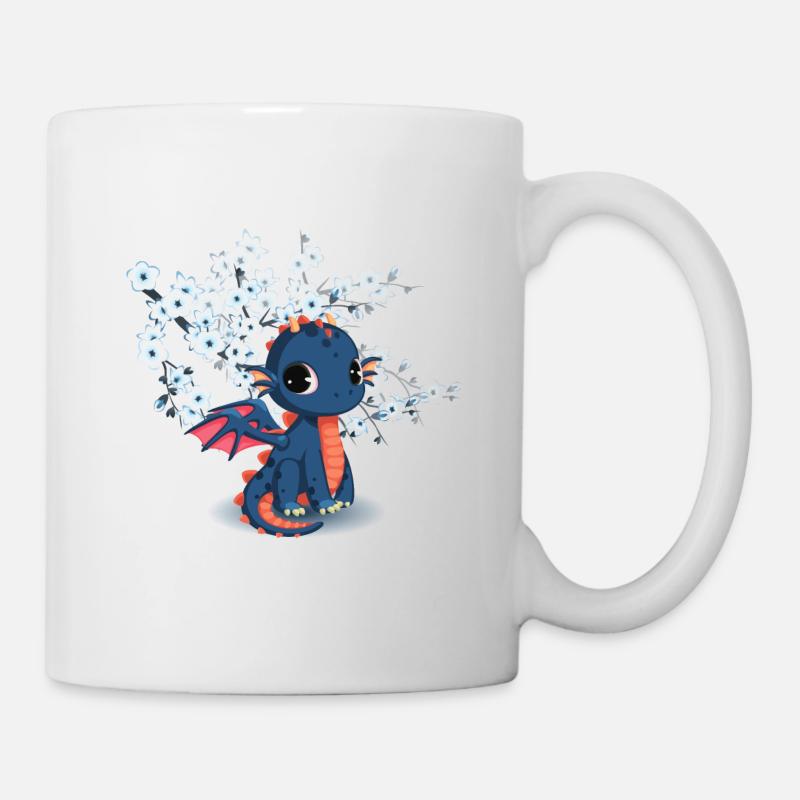 Doux Dragon De Manga Chibi Bleu - Mug blanc - blanc