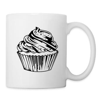 Muffin Cupcake Essen - Tasse - Weiß - Rechts