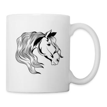 cheval tête - Mug blanc - blanc - Droite