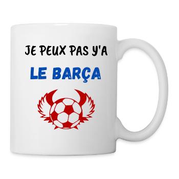 Je peux pas y'a le barça Barcelone Football - Mug blanc - blanc - Droite