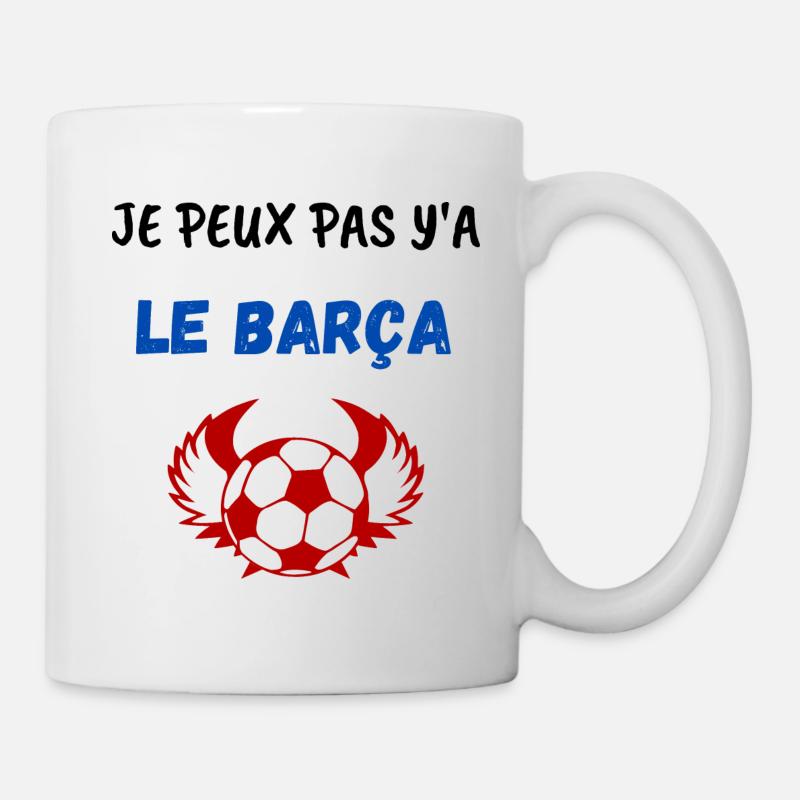 Je peux pas y'a le barça Barcelone Football - Mug blanc - blanc